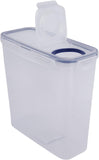 LocknLock Clear Rectangular Plastic Food Storage Container Cereal Dispenser with Flip Top Lid – Clear/Blue – Airtight 870ml to 4.3L