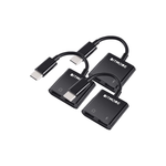 Bitmore Carbon Neutral Type-C Splitter - 2 in 1 Charger and Headphones Adapter, USB-C 3.1 Convertor Cable for Music Audio, Double Port USB-C Adapter