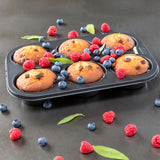 6 Cup Deep Muffin Pan - Non-Stick - 32cm Easy to Clean