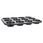 Pendeford 12 Cup Muffin Pan Nonstick Muffin Tray, Dishwasher Carbon Steel Cupcake Tin with Silicone Brush, Baking Mould for Cupcakes, Bakeware