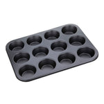 Pendeford 12 Cup Muffin Pan Nonstick Muffin Tray, Dishwasher Carbon Steel Cupcake Tin with Silicone Brush, Baking Mould for Cupcakes, Bakeware