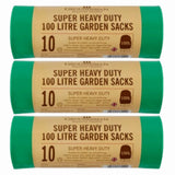 Heavy Duty Green Bin Bags Roll For Garden Waste Sacks Rubbish Grass Refuse 100L