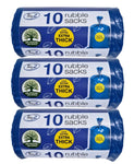 Tidyz Extra Thick Blue Rubble Sacks Builders Rubbish Waste Heavy Duty Strong Bags High Strength - Roll 10