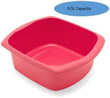 Addis Large Washing Up Bowl 9.5L Capacity, Pomegranate – Durable Plastic Kitchen Sink Bowl, Spacious Dishwashing Basin for Cleaning Dishes & Food Prep