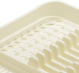 Addis Plate Dish Draining Rack, Linen Cream – Durable Kitchen Dish Drainer with Cutlery Holder, Compact Drying Rack for Plates, Cups & Utensils