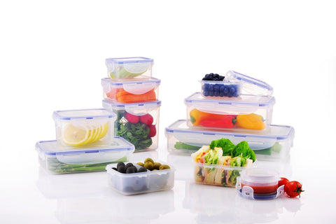 Locknlock Clear Rectangular Plastic Food Storage Container Cereal Dispenser with Flip Top Lid Clear/Blue Airtight Ideal For Cereals Grains Nuts and Dried Fruits 1L - 4.3L