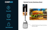 Chef Aid Slotted Turner Stainless Steel Spatula Flipper Kitchen Cooking Utensil