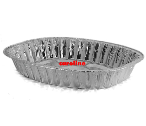 Caroline Oval Disposable Aluminium Foil Roasting Tray 224oz for Baking, Roasting, Broiling, Cooking, Food Storage & Party Use -  Ideal for BBQs, Catering, and Meal Prep
