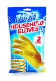 Duzzit Household Gloves Medium 2 Pack Latex Comfort Fit Non Slip Grip Reusable Cleaning Glove