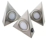 LED Under Cabinet Cupboard Kitchen Triangle Puck Light Kit Warm White 3Pc - 9Pc