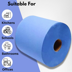 Centrefeed Blue White Rolls 2ply Embossed Kitchen Hand Wipes Paper Towels Tissue
