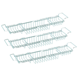SupaHome Extandable Chrome Over Plated Bath Rack Shower Tray Tub Caddy 3 Compartment Shelf Modern