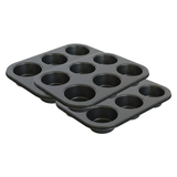 6 Cup Muffin Pan Non-Stick Cupcake Baking Tray | Carbon Steel Muffin Tin for Baking Cupcakes, Muffins, Mini Cakes & Desserts
