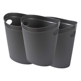 Addis Plastic Waste Paper Bathroom Bedroom Office Trash Bin, Metallic Silver, 12 ltr