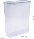 LocknLock Clear Rectangular Plastic Food Storage Container Cereal Dispenser with Flip Top Lid – Clear/Blue – Airtight 870ml to 4.3L