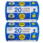 Tidyz Extra Thick Blue Rubble Sacks Builders Rubbish Waste Heavy Duty Strong Bags High Strength - Roll 10