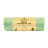 Groundsman Compostable Bag 30L Roll 10 - 70L Roll 50  Kitchen Bin Liners  | Bin Bags | Strong Waste Bags | Dustbin Bags,Perfect for Everyday Use