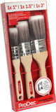 ProDec 3 piece Premier Oval Trade Professional Synthetic Brush Set Ideal for Painting Skirting Board, Architrave and Other Curved or Moulded Surfaces, Contains 1, 1.5, 2 inch Brushes