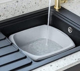 Addis Made from Recycled Plastic Large Rectangular Washing Up Bowl, 9.5 Litre, Light Grey