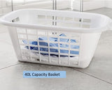 Addis Rectangular Laundry Basket Washing Clothes Storage White Plastic 40L