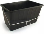 SupaDec 15L Large Paint Scuttle Rectangular Plastic Paste Water Bucket Tubs Container Black With Metal Handle Rollers Ribbed 15 Litre