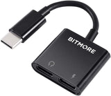 USB C Splitter Audio and Charging 2-in-1 USB Type C Headphone Charger Adapter