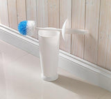 Addis Closed Toilet Brush Set White | Hygienic Bathroom Cleaning Brush with Holder | Durable Plastic Toilet Brush & Stand | Compact 39cm Toilet Cleaner Set