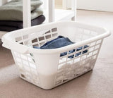 Addis Rectangular Laundry Basket Washing Clothes Storage White Plastic 40L