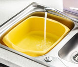 Addis Large Rectangular  Washing Up Bowl 9.5L Capacity, Yellow – Durable Plastic Kitchen Sink Bowl, Spacious Dishwashing Basin for Cleaning Dishes & Food Prep