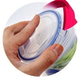 LocknLock Clear Rectangular Plastic Food Storage Container Cereal Dispenser with Flip Top Lid – Clear/Blue – Airtight 100ml to 1.8L