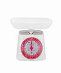 Casa&Casa Mechanical Kitchen Scales, Food Weighting Scale with Classic Analog Display, Weight kg and lb for Meal Prep, Cooking & Baking, Precise Graduation 1g, White