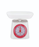Casa&Casa Mechanical Kitchen Scales, Food Weighting Scale with Classic Analog Display, Weight kg and lb for Meal Prep, Cooking & Baking, Precise Graduation 1g, White