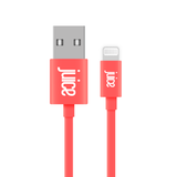 Juice 3m Round Lightning Fast Charger Cable Lead For iPhone 14 13 12 11 X 7 8 Charging Sync Connector Devices, Coral, Black, White