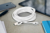 Juice 3m Round Lightning Fast Charger Cable Lead For iPhone 14 13 12 11 X 7 8 Charging Sync Connector Devices, Coral, Black, White