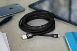 Juice 3m Round Lightning Fast Charger Cable Lead For iPhone 14 13 12 11 X 7 8 Charging Sync Connector Devices, Coral, Black, White