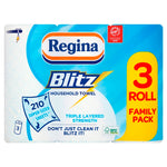Regina Blitz Household Towels Kitchen Roll 210 Sheets Pack 3 - 3-ply Kitchen Roll