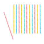 Chef Aid 12 Reusable Thick Plastic Drinking Straws, Suitable for Hot and Cold Drinks,Each Pack Contain 4 Blue, 4 Pink and 4 Yellow Straws
