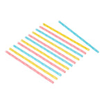 Chef Aid 12 Reusable Thick Plastic Drinking Straws, Suitable for Hot and Cold Drinks,Each Pack Contain 4 Blue, 4 Pink and 4 Yellow Straws