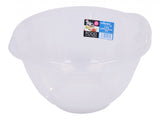 Wham Clear Plastic Mixing Bowl with Non Slip Teal Base, Handle and Pour Spout, Meal Prep, Baking, Cooking 2L - 7L