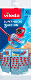 Vileda "SuperMocio" 3 Action Compact Mop with Extra Refill, Plastic, Red/Blue, 12 x 11 x 48 cm