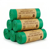 Heavy Duty Green Bin Bags Roll For Garden Waste Sacks Rubbish Grass Refuse 100L