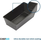 Chef Aid Non-Stick 2lb Loaf Tin, 900g Traditional Rectangular Bread pan Ideal for Bread, Loaves, Cakes,Black