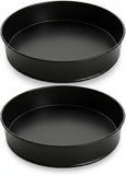 Non Stick Round Cake Tin 10 Inch – Carbon Steel Round Baking Pan for Layer Cakes,Birthday,Weddings, Sponge, Cheesecake & Dessert Baking, Durable Non-Stick Oven Cake Tray