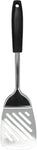 Fackelmann Initial Slotted Turner, Stainless Steel, Plastic Handle, Kitchen Cooking Spatula, Burger Flipper, Cooking Draining & Frying BBQ Utensil, 31cm, Black