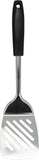 Fackelmann Initial Slotted Turner, Stainless Steel, Plastic Handle, Kitchen Cooking Spatula, Burger Flipper, Cooking Draining & Frying BBQ Utensil, 31cm, Black