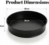 Non Stick Round Cake Tin 10 Inch – Carbon Steel Round Baking Pan for Layer Cakes,Birthday,Weddings, Sponge, Cheesecake & Dessert Baking, Durable Non-Stick Oven Cake Tray