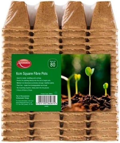 Ambassador Square Fibre Plant Pots 6cm Seed Plug Plants - Pack 80