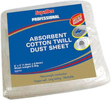 Supadec Absorbent Cotton Twill Dust Sheet, 6 X 3 Water Resistant
