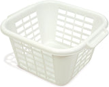 ADDIS 24L Square Laundry Basket Linen Color | Aesthetic Clothes Storage & Organiser Tub | Plastic Washing Basket with Handles for Bedroom, Bathroom & Utility Room