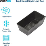 Chef Aid Non-Stick 2lb Loaf Tin, 900g Traditional Rectangular Bread pan Ideal for Bread, Loaves, Cakes,Black